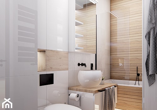 ŁAZIENKA - Mała średnia bez okna łazienka, styl nowoczesny - zdjęcie od INVENTIVE studio