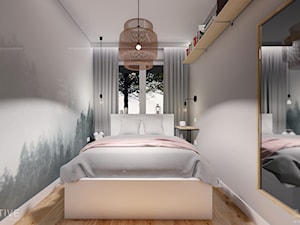 Ursynów - Mała szara sypialnia, styl nowoczesny - zdjęcie od INVENTIVE studio