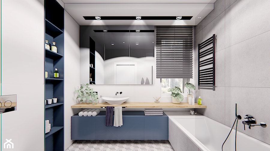 DOM POZNAŃ - Średnia z punktowym oświetleniem łazienka, styl nowoczesny - zdjęcie od INVENTIVE studio