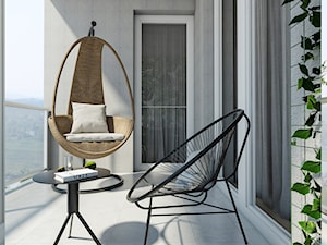 Żoli Żoli - Średni z fotelem wiszącym taras z tyłu domu, styl minimalistyczny - zdjęcie od INVENTIVE studio