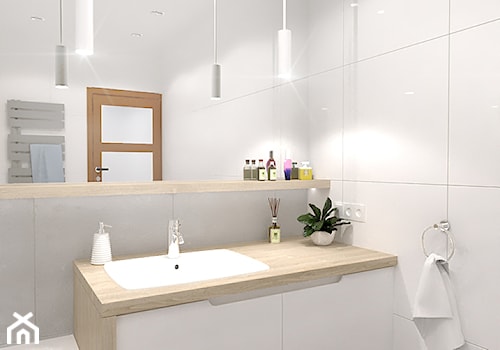 MIŁA łazienka - Mała bez okna z lustrem z punktowym oświetleniem łazienka, styl nowoczesny - zdjęcie od INVENTIVE studio