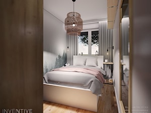 Ursynów - Mała szara sypialnia, styl nowoczesny - zdjęcie od INVENTIVE studio