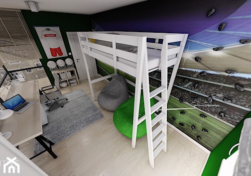 MIESZKANIE URSUS - dwa poziomy - Średni zielony pokój dziecka dla nastolatka dla chłopca, styl nowoczesny - zdjęcie od INVENTIVE studio