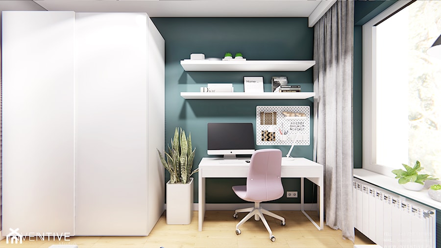 WARSZAWA URSYNÓW - Średnie w osobnym pomieszczeniu zielone biuro, styl nowoczesny - zdjęcie od INVENTIVE studio