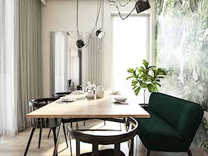 Żoli Żoli - Średnia biała zielona jadalnia jako osobne pomieszczenie, styl minimalistyczny - zdjęcie od INVENTIVE studio