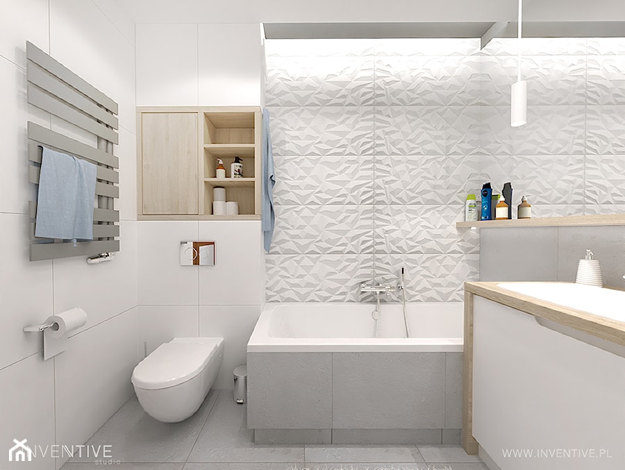 MIŁA łazienka - Średnia bez okna łazienka, styl nowoczesny - zdjęcie od INVENTIVE studio