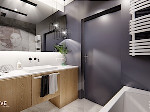 WARSZAWA Wilanów - Średnia bez okna z lustrem z punktowym oświetleniem łazienka, styl nowoczesny - zdjęcie od INVENTIVE studio
