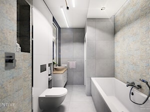 Ursynów - Duża bez okna z punktowym oświetleniem łazienka, styl nowoczesny - zdjęcie od INVENTIVE studio