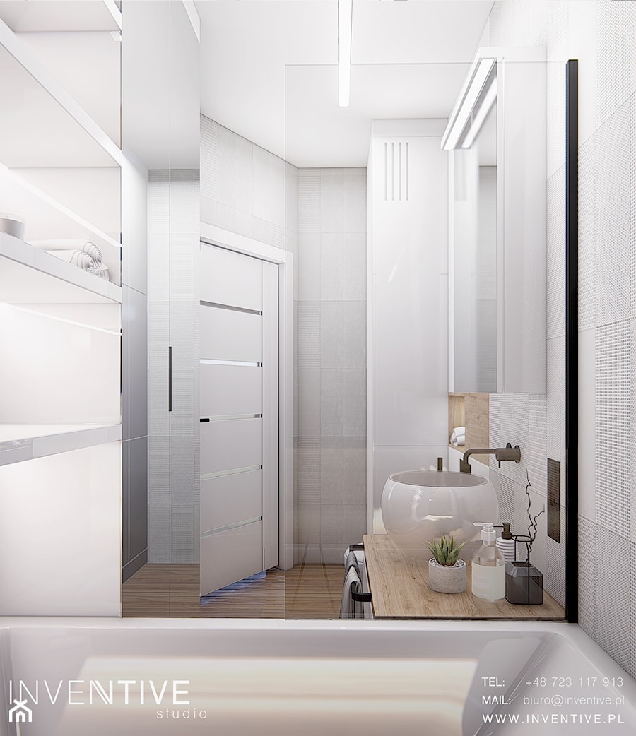 ŁAZIENKA - Mała łazienka, styl nowoczesny - zdjęcie od INVENTIVE studio