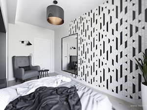 MIESZKANIE 70m2 w Łodzi - Średnia biała szara sypialnia, styl minimalistyczny - zdjęcie od INVENTIVE studio