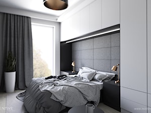 MIESZKANIE 70m2 w Łodzi - Mała szara sypialnia, styl minimalistyczny - zdjęcie od INVENTIVE studio