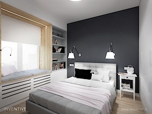 WARSZAWA MURANÓW - Mała biała szara sypialnia, styl tradycyjny - zdjęcie od INVENTIVE studio