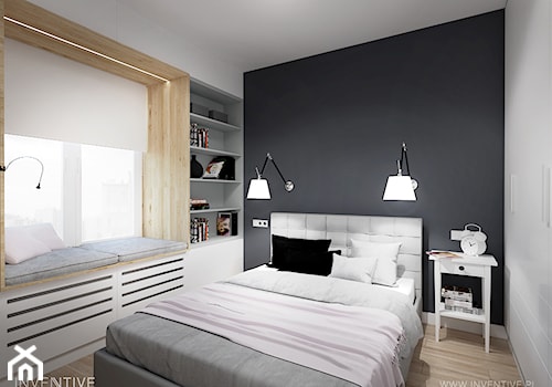 WARSZAWA MURANÓW - Mała biała szara sypialnia, styl tradycyjny - zdjęcie od INVENTIVE studio
