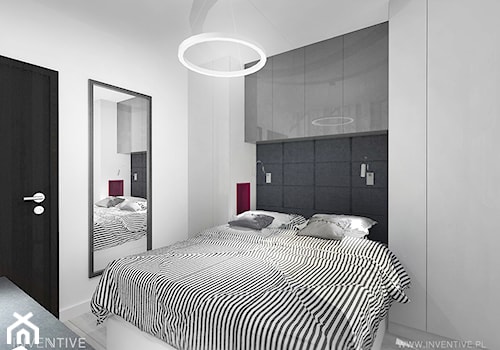 DELIKATNA ELEGANCJA - Mała biała sypialnia, styl nowoczesny - zdjęcie od INVENTIVE studio