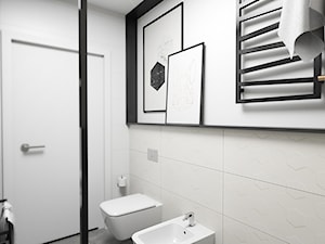 MIESZKANIE 70m2 w Łodzi - Mała na poddaszu bez okna łazienka, styl minimalistyczny - zdjęcie od INVENTIVE studio