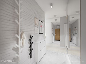 pasteLOVE - Średni z wieszakiem biały szary hol / przedpokój, styl skandynawski - zdjęcie od INVENTIVE studio