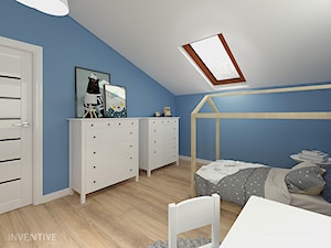 PROJEKT DOMU - Średni biały niebieski pokój dziecka dla dziecka dla nastolatka dla dziewczynki, styl nowoczesny - zdjęcie od INVENTIVE studio