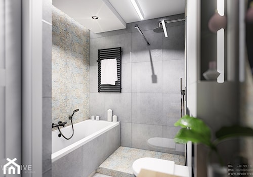 Ursynów - Średnia bez okna z punktowym oświetleniem łazienka, styl nowoczesny - zdjęcie od INVENTIVE studio