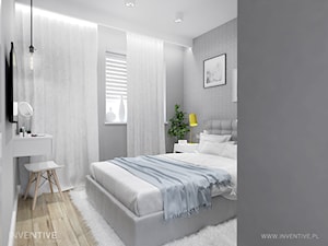 NIEBIESKA SZAROŚĆ - Średnia szara sypialnia, styl nowoczesny - zdjęcie od INVENTIVE studio
