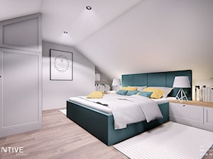 DOM CELESTYNÓW - Duża biała sypialnia na poddaszu, styl tradycyjny - zdjęcie od INVENTIVE studio