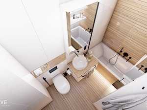 ŁAZIENKA - Mała biała łazienka bez okna, styl nowoczesny - zdjęcie od INVENTIVE studio