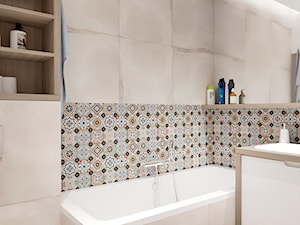 BEŻOWA ŁAZIENKA - Średnia bez okna łazienka, styl rustykalny - zdjęcie od INVENTIVE studio