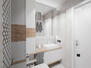 INDUSTRIALNIE - Mała na poddaszu bez okna z lustrem łazienka, styl nowoczesny - zdjęcie od INVENTIVE studio