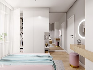 DOM BIAŁOŁĘKA - Średnia szara sypialnia, styl nowoczesny - zdjęcie od INVENTIVE studio