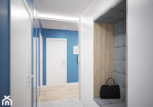 WESOŁY MINIMALIZM - Średni niebieski hol / przedpokój, styl minimalistyczny - zdjęcie od INVENTIVE studio