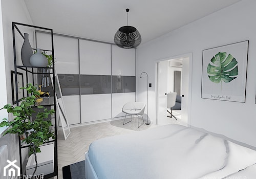 INDUSTRIALNIE - Średnia biała sypialnia, styl industrialny - zdjęcie od INVENTIVE studio