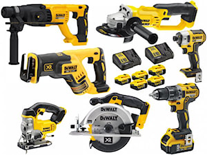 7 narzędziowy zestaw combo Dewalt 18 V 5x5.0Ah