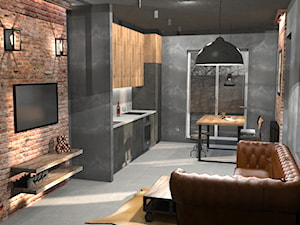 Industrialny apartament - Salon, styl industrialny - zdjęcie od Creartive Studio