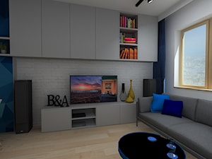 Mieszkanie w stylu nowoczesnym z elementami w kolorze granatowym - Salon, styl nowoczesny - zdjęcie od Inspiracja Anna Palacz
