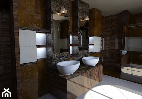 dom klasyczny - Duża z dwoma umywalkami łazienka z oknem, styl tradycyjny - zdjęcie od manawa studio