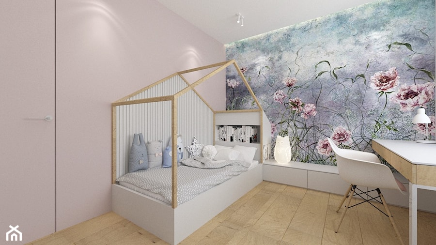 DOM W RUDZICY - Średni beżowy biały pokój dziecka dla nastolatka dla chłopca, styl skandynawski - zdjęcie od MANUKA pracownia projektowa