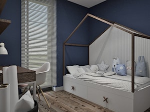 MIESZKANIE W KATOWICACH - Średni biały szary niebieski pokój dziecka dla dziecka dla chłopca - zdjęcie od MANUKA pracownia projektowa