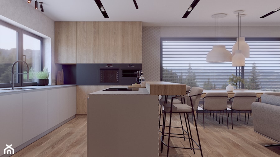 Projekt domu jednorodzinnego w Bielsku-Białej - Kuchnia, styl nowoczesny - zdjęcie od MANUKA pracownia projektowa