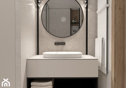 MIESZKANIE BIELSKO-BIAŁA - Mała bez okna z lustrem łazienka - zdjęcie od MANUKA pracownia projektowa