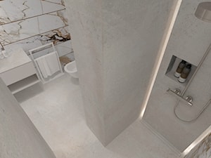 MIESZKANIE 60m2 - Mała bez okna z lustrem łazienka - zdjęcie od MANUKA pracownia projektowa