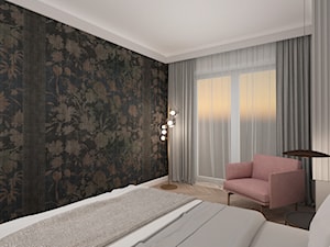 MIESZKANIE W GLIWICACH - Średnia beżowa z panelami tapicerowanymi sypialnia, styl nowoczesny - zdjęcie od MANUKA pracownia projektowa