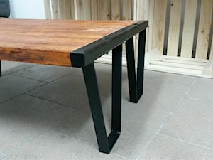 Stolik kawowy stal + drewno - Biuro, styl industrialny - zdjęcie od grosso2