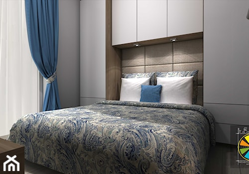 SYPIALNIA 2 - Mała szara sypialnia, styl nowoczesny - zdjęcie od lemonproject