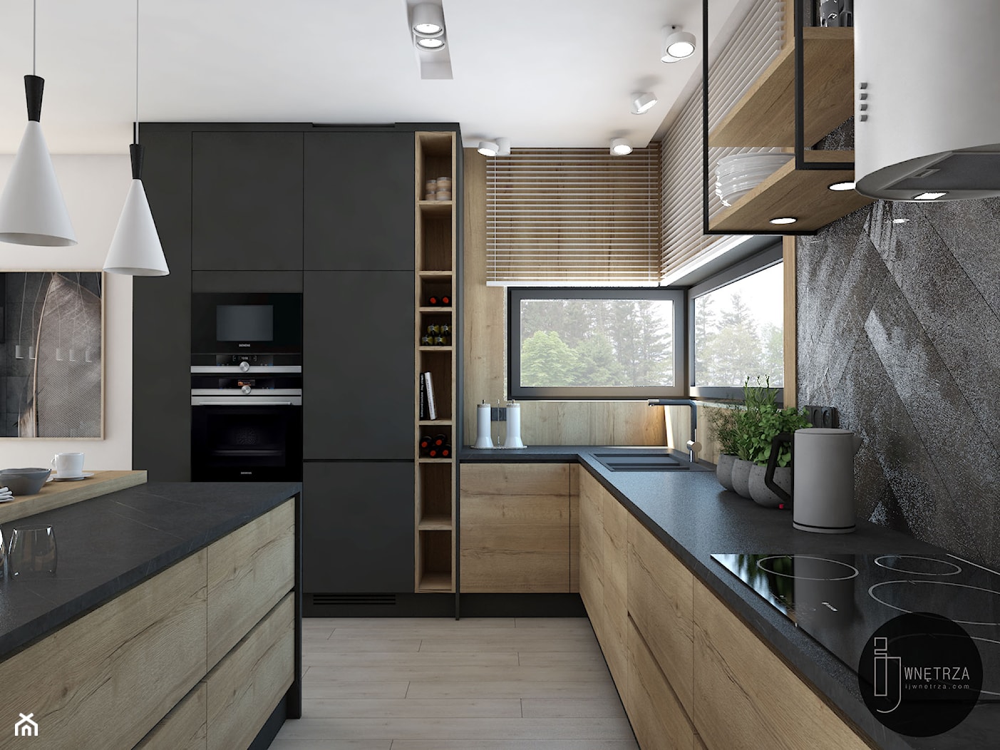 Kuchnia&Salon w domu jednorodzinnym - zdjęcie od IJ Studio - Homebook