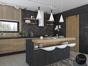 Kuchnia&Salon w domu jednorodzinnym - zdjęcie od IJ Studio