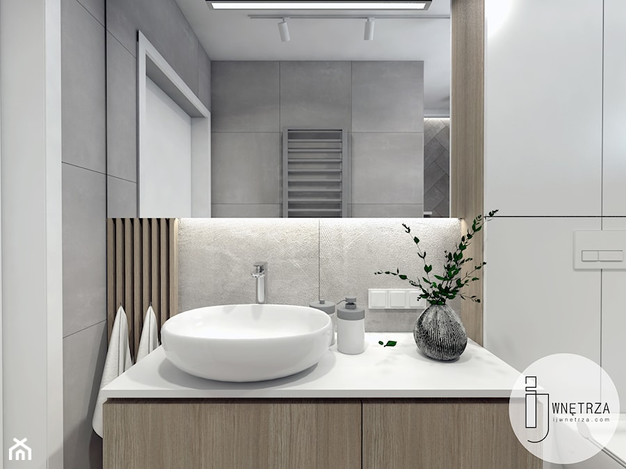 Łazienka biało-szara - zdjęcie od IJ Studio