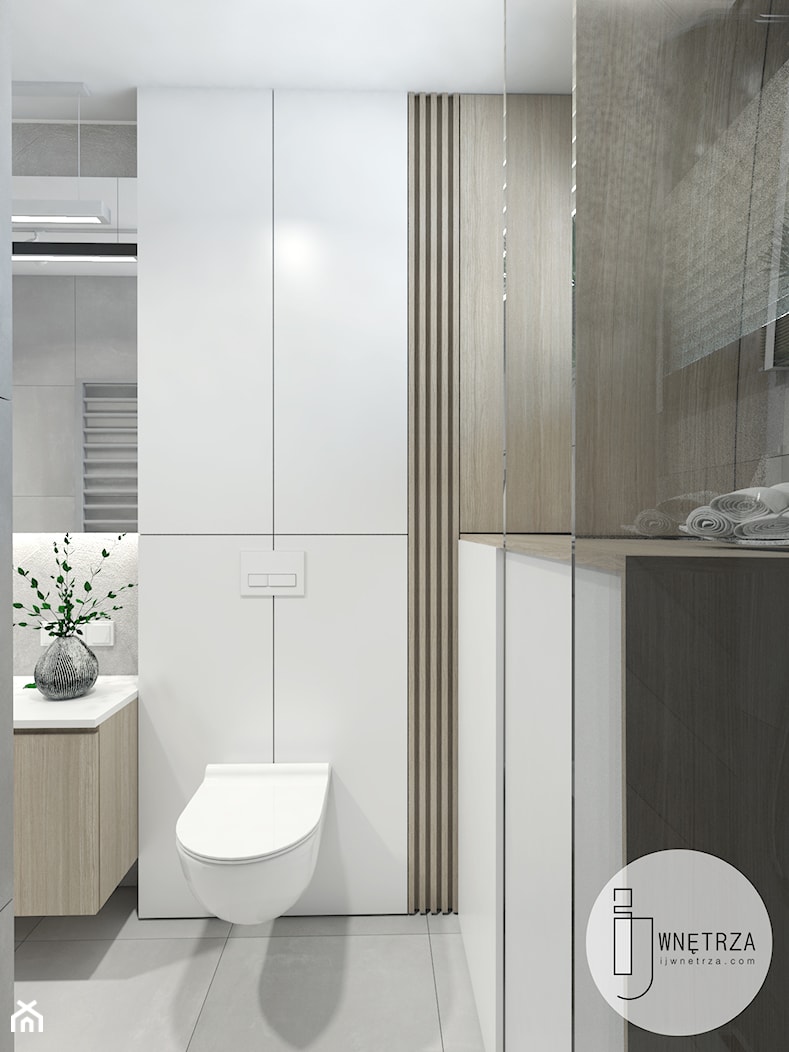 Łazienka biało-szara - zdjęcie od IJ Studio - Homebook