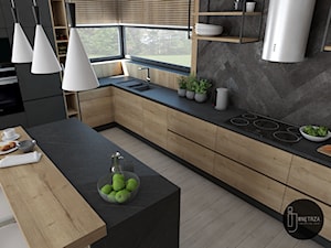 Kuchnia&Salon w domu jednorodzinnym - zdjęcie od IJ Studio