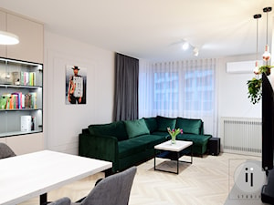 Realizacja projektu mieszkania na Olszy w Krakowie - Salon, styl minimalistyczny - zdjęcie od IJ Studio