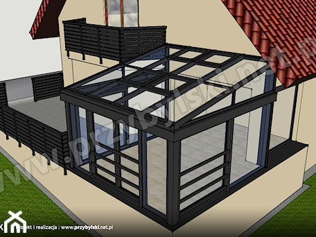 Aranżacje wnętrz - Taras: Ogród zimowy projekt - Przybylski Ogrody Zimowe & Konstrukcje aluminiowo-szklane. Przeglądaj, dodawaj i zapisuj najlepsze zdjęcia, pomysły i inspiracje designerskie. W bazie mamy już prawie milion fotografii!