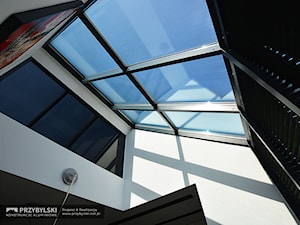 Szklany dach w salonie - zdjęcie od Przybylski Ogrody Zimowe & Konstrukcje aluminiowo-szklane